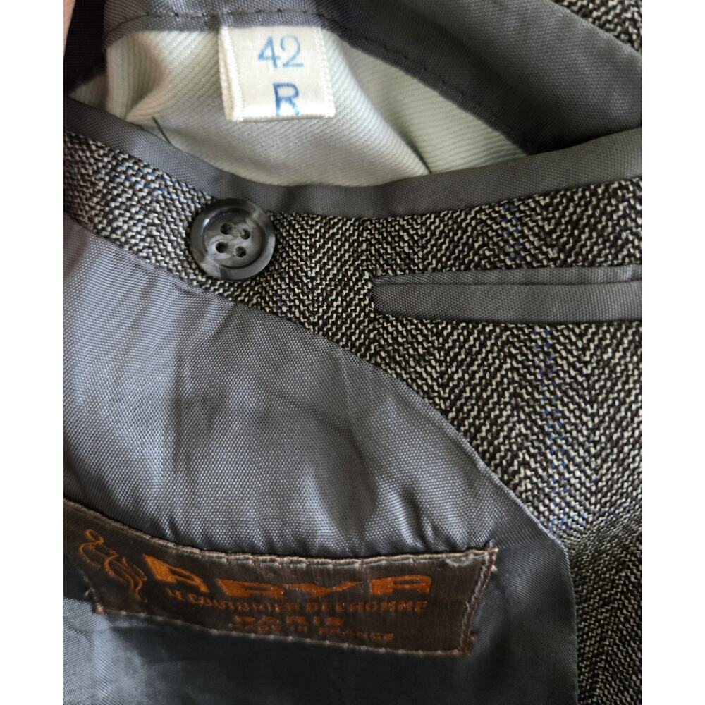 Arya Pure Wool Tweed Blazer Jacket Sport Coat Sz 42 R France - Picture 11 of 16